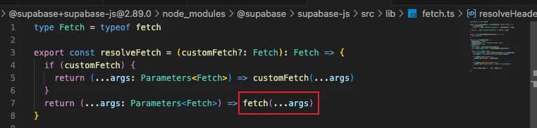supabase client도 fetch API를 사용